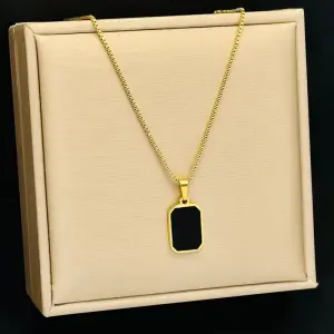 Double sided Letter Square Pendant Necklace