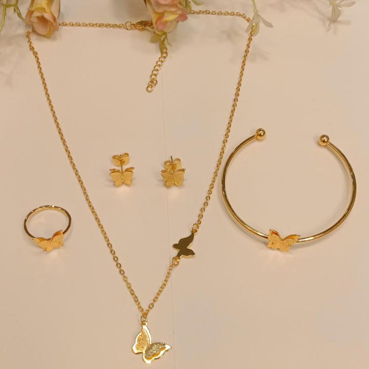Luxury Butterfly Set – Necklace, Bracelet, Earrings & Ring