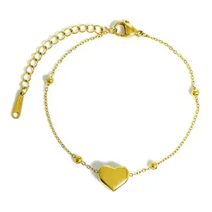 Gold Color Heart Love Chain – Anklet for Women & Girls