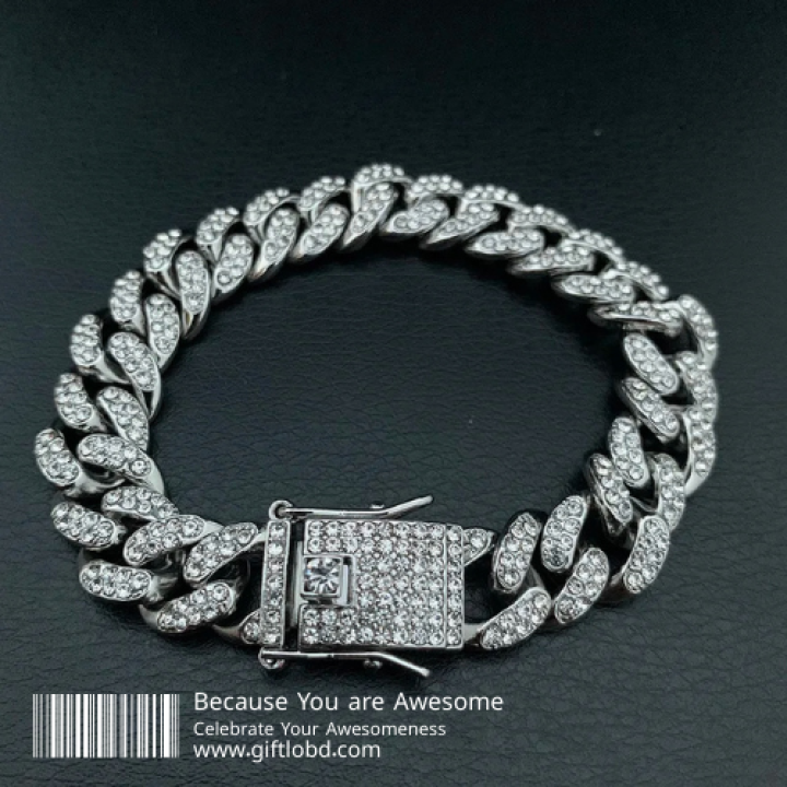 Diamond Cut Cuban Wristband – Silver Edition | Giftlo Exclusive