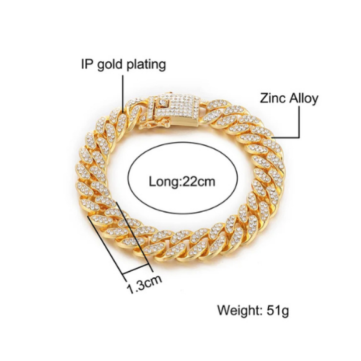 Diamond Cut Cuban Wristband – Gold Edition | Giftlo Exclusive