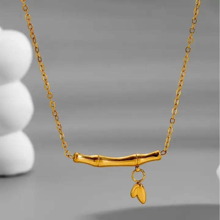 Elegant Bamboo Pendant Necklace