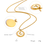 18K Gold Moon Pendant Necklace