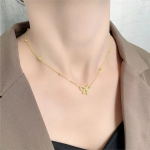 Hollow Bowknot Pendant Necklace